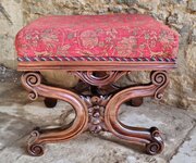 Mahogany X-frame Stool Circa 1850