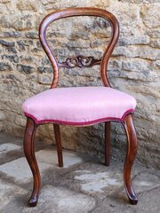 Set Of Four Walnut Balloon Back Chairs Circa 1880