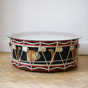 Early C20th Drum Glass Topped Coffee Table