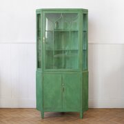 Painted Astragal Glazed Corner Cupboard