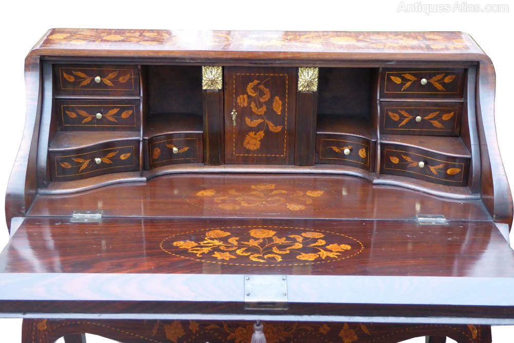 19th Century Dutch Marquetry Bureau Antiques Atlas