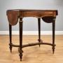 19th Century Rosewood Brass Inlaid Drop Leaf Table