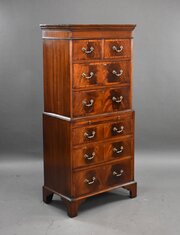 Antique Flame Mahogany Chest On Chest