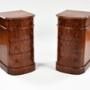 Pair Victorian Mahogany Bow Front Bedside Chests