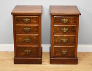Pair Of Victorian Burr Walnut Bedside Chests