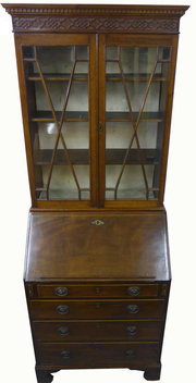 Small  Edwardian Mahogany Bureau Bookcase 