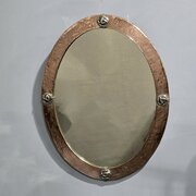 Arts And Crafts Oval Copper Mirror