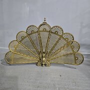 Brass Peacock Fire Screen