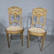 Excellent Pair French Boudoir Chairs