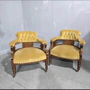 Fine Pair Victorian Tub Chairs