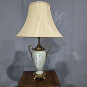 Large French Pate-Sur-Pate Table Lamp