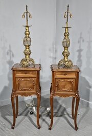 Large Pair French Brass Candlesticks
