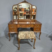 Outstandng Quality Queen Anne Burr Walnut Dressing