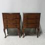 Pair Burr Walnut Bedside Lamp Chests of Drawers