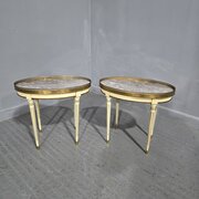 Pair French Marble Side Lamp Tables