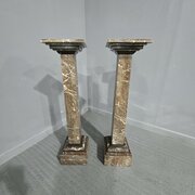 Pair French Rouge Marble Columns