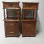 Pair French Walnut Bedside Lamp Cabinets