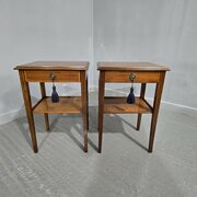 Pair Inlaid Mahogany Lamp Tables
