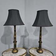 Pair Laquered Table Lamps