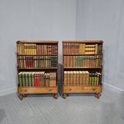 Pair Mahogany Waterfall Bookcases