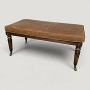 Regency Bergere And Leather Stool