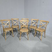 Set Six Bentwood Oak Dining Kitchen Chairs