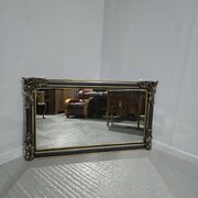 Super Ebonised And Gilt Overmantle Mirror