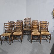 Super Set Twelve Lancashire Ladder Back Oak Dining