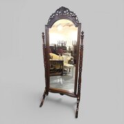 Superb French Mahogany Cheval Mirror