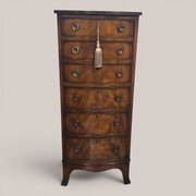 Superb Regency Bow Front  Tall Chest Of Drawers