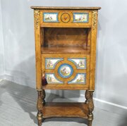 Superb Satinwood And Sevres Plaque Small Cabinet