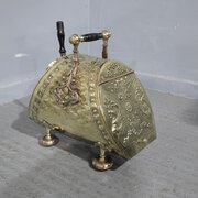Superb Victorian Brass Coal Bin