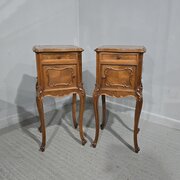 Top Quality Pair French Walnut Bedside Lamp Tables