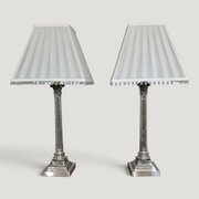 Top Quality Pair Silver Plated Table Lamps