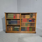 Wonderful Golden Oak Adjustable Library Bookcase