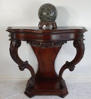XL Grand Tour Italian Marble Sphere On Bronze Stand