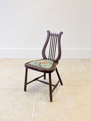 Antique Beech Lyre-Back Side Chair C.1900