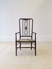 Antique Edwardian Mahogany Elbow Chair C.1910