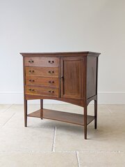 Antique Edwardian Mahogany Music Cabinet c1910