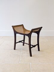 Antique Edwardian Oak Caned Dressing Table Stool
