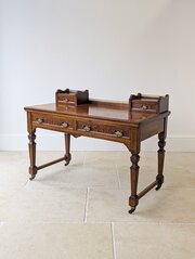 Antique Edwardian Pollard Oak Writing Table c1910