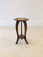 Antique Edwardian Walnut Tripod Plant Stand C.1910