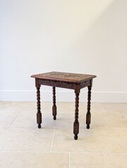 Antique Fruitwood Carved Side Table C.1900