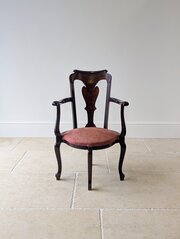 Antique Georgian Mahogany Open Armchair C.1750