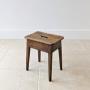 Antique Late 19th Century Country Oak Stool