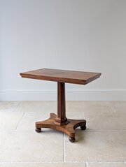 Antique Mid Victorian Mahogany Pedestal Side Table
