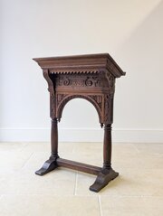 Antique Victorian Gothic Revival Oak Lectern