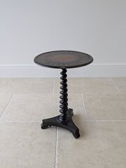 Antique Victorian Japanned Tripod Occasional Table