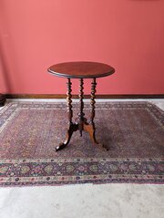 Antique Victorian Mahogany Circular Side Table 