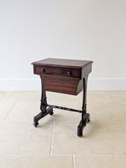 Antique Victorian Mahogany Sewing Table c1880
